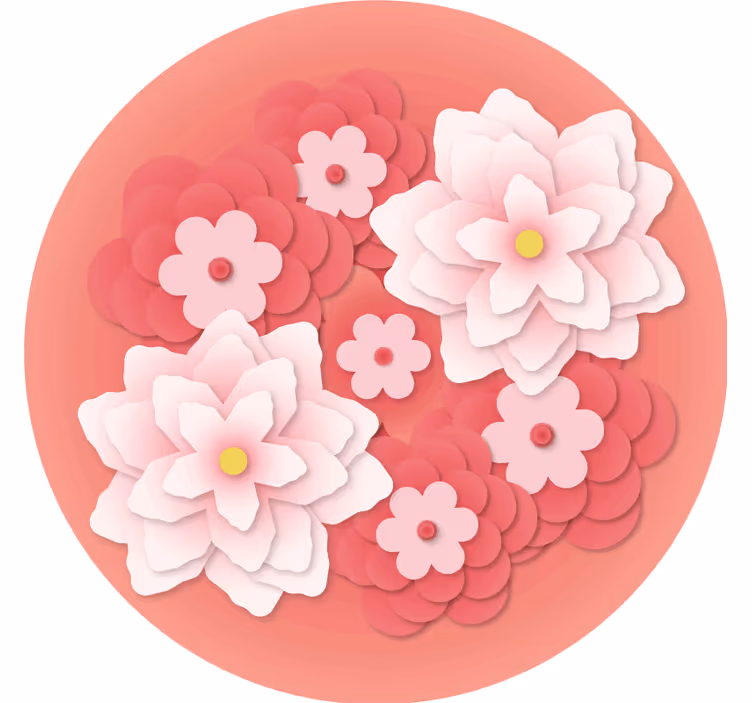 Farge papir blomster bakgrunn moderne coaster - Tenstickers