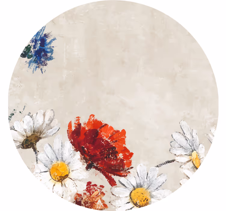 Blomst på den beige bakgrunnen underlag moderne - Tenstickers