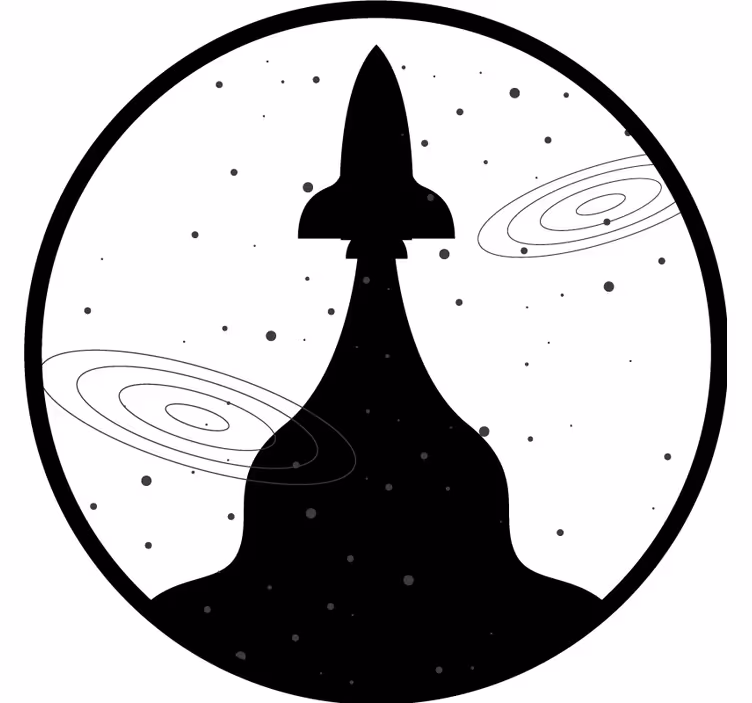 Flygende rakettdesign underlag moderne - Tenstickers