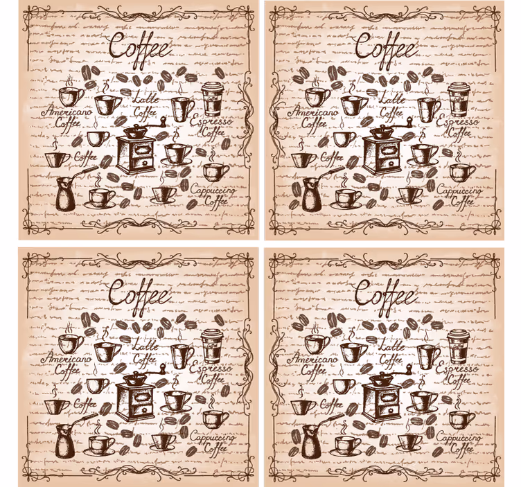Underlag tilpasset kaffetyper illustrasjon - Tenstickers