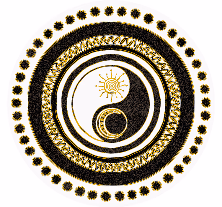 Yin yang sirkulært mønster underlag nerdete - Tenstickers