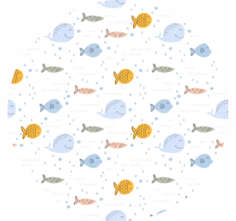 Tegneserie flerfarget fisk underlag moderne - Tenstickers