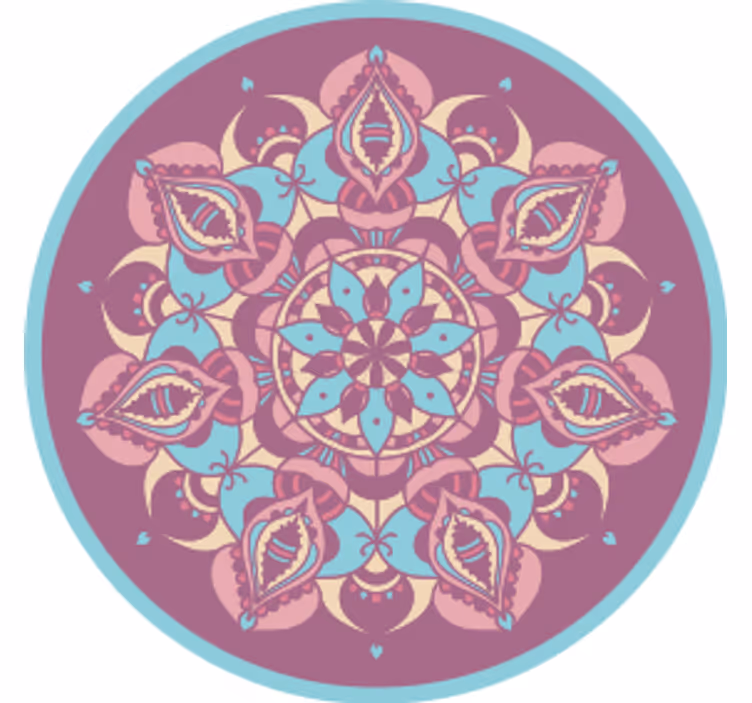 Underlag moderne kompleks blomstermandala arrangement - Tenstickers