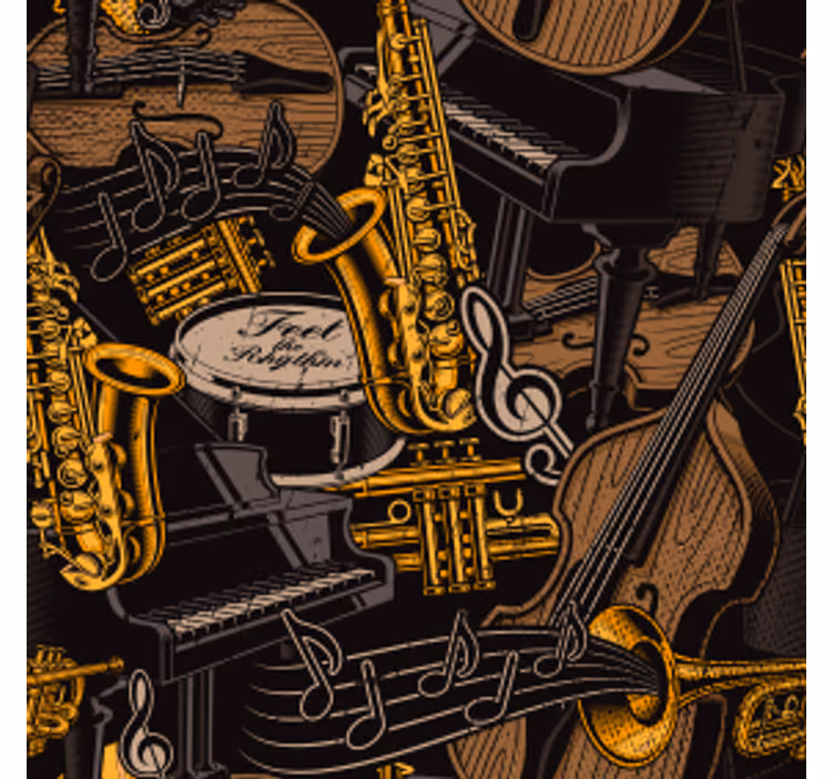 Tegneserie musikk doodles underlag moderne - Tenstickers