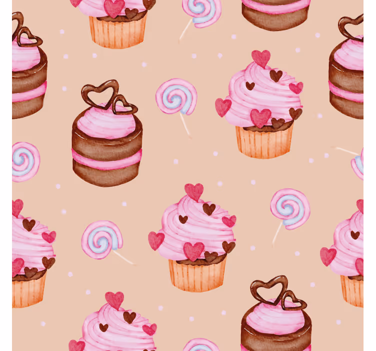 Underlag tilpasset søtt cupcakes mønster - Tenstickers