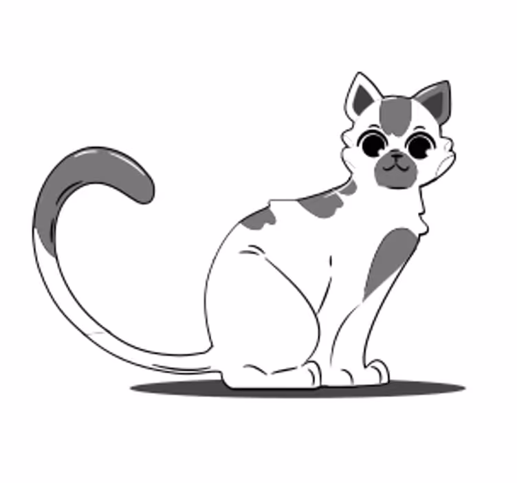 Tegnet katt vintage underlag - Tenstickers