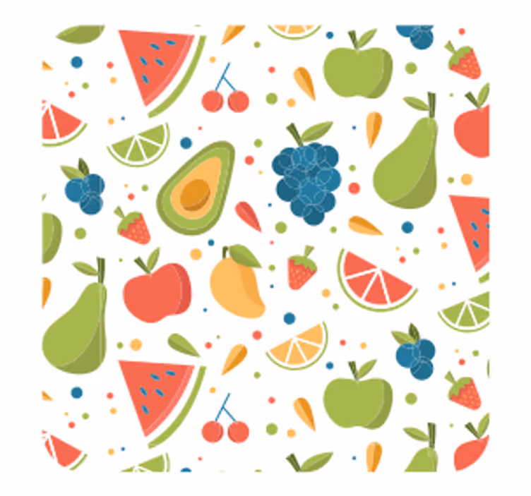 Underlag moderne med livlig fruktmotiv - Tenstickers