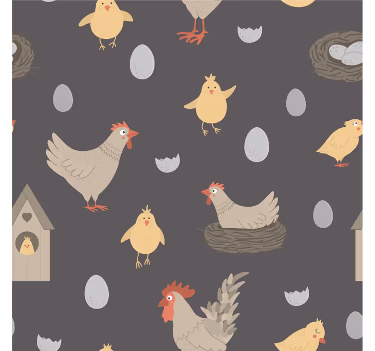 Underlag nerdete kyllinger og egg mønster - Tenstickers