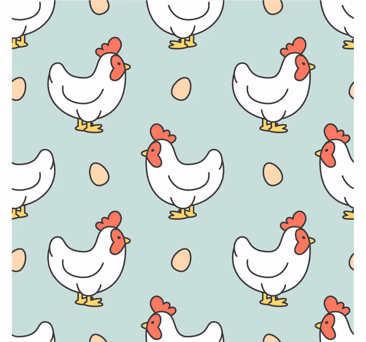 Underlag moderne med motiv av høner og egg - Tenstickers
