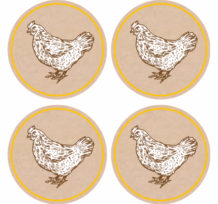 Vintage underlag med sjarmerende hønemotiv - Tenstickers