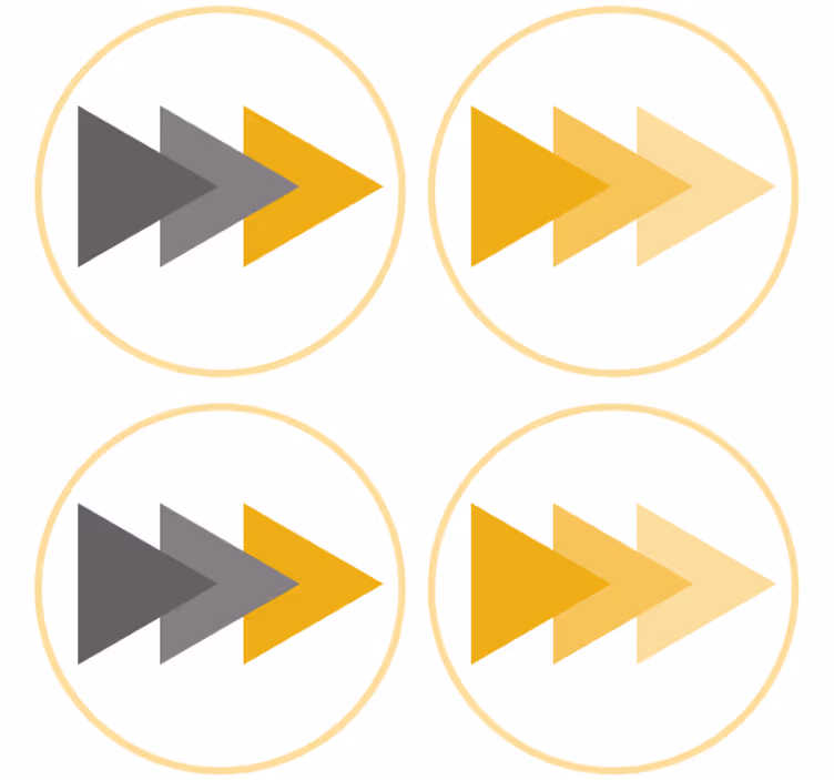 Underlag nerdete med motiv av retningspil - Tenstickers