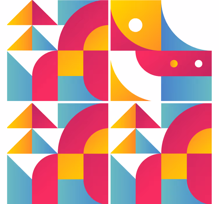 Underlag med geometriske formmønstre - Tenstickers