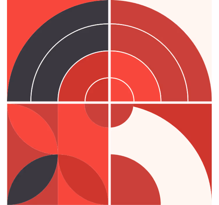 Rød geometrisk kunst underlag moderne - Tenstickers