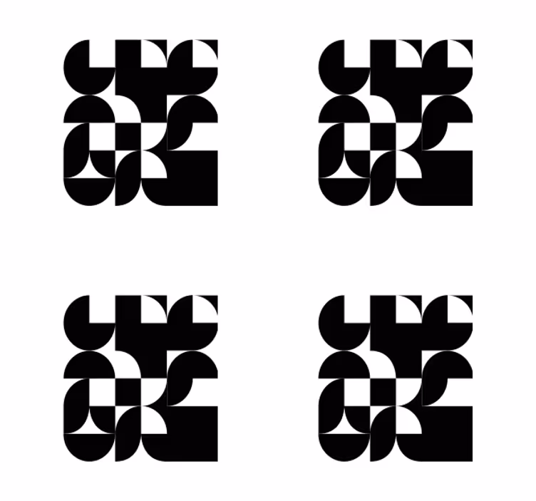 Underlag moderne geometriske monokrome mønstre - Tenstickers