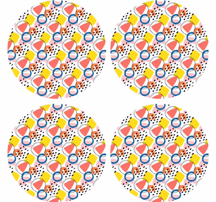 Underlag nerdete fargerike abstrakte former - Tenstickers