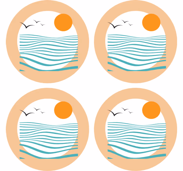 Underlag moderne bølgemønster solnedgang - Tenstickers