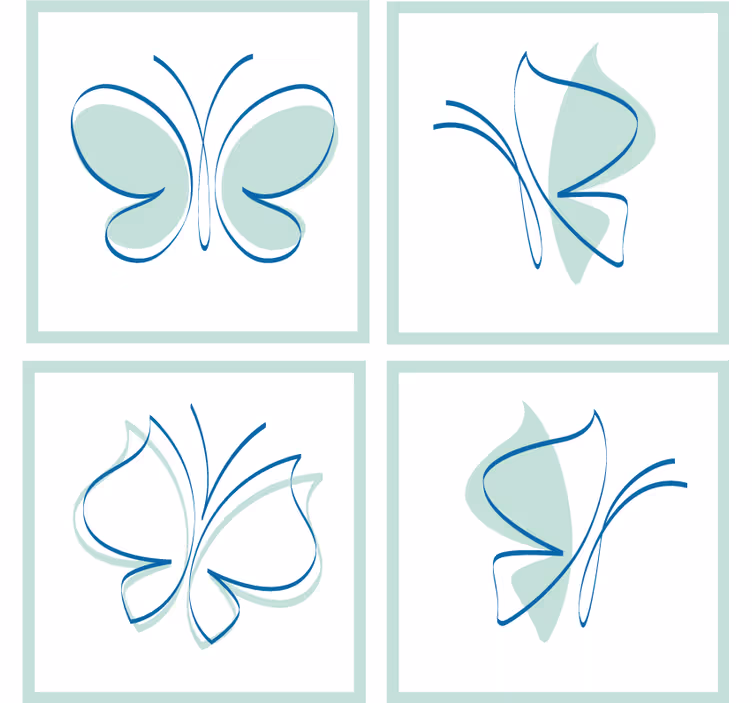 Underlag med elegante sommerfugl mønstre - Tenstickers