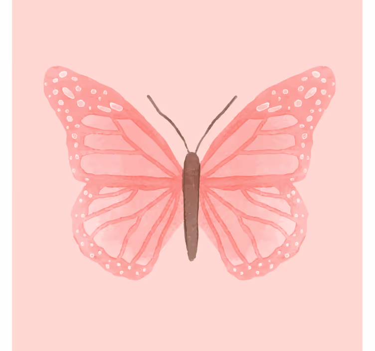 Vintage underlag med rosa sommerfuglillustrasjon - Tenstickers