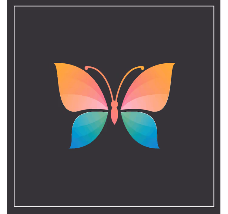 Underlag nerdete fargerik sommerfugl symbol - Tenstickers
