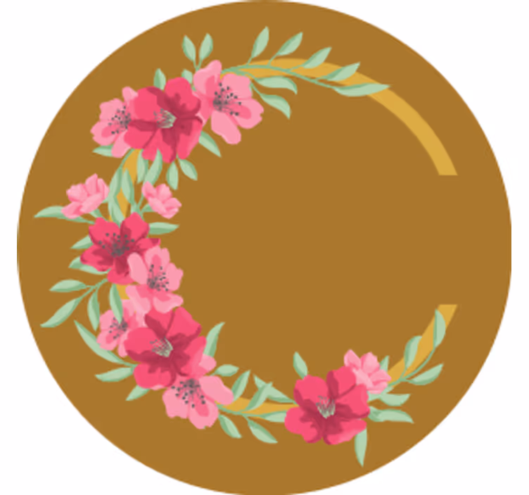 Floral sirkulært design underlag øl - Tenstickers