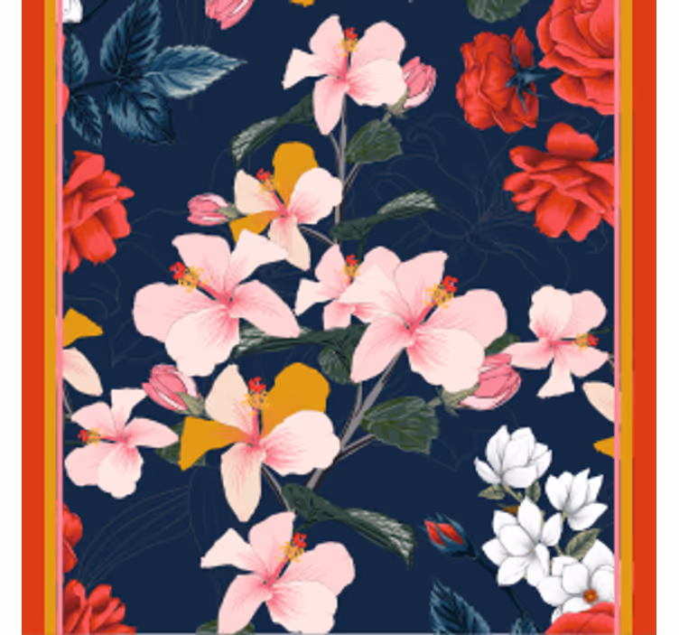 Floral tropisk mønster underlag nerdete - Tenstickers