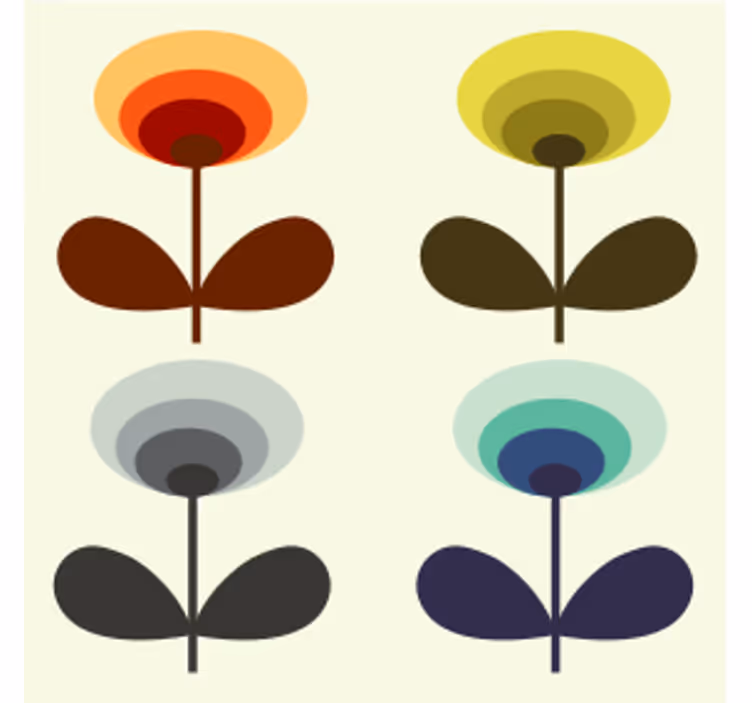Lagdelte blomsterformer underlag - Tenstickers