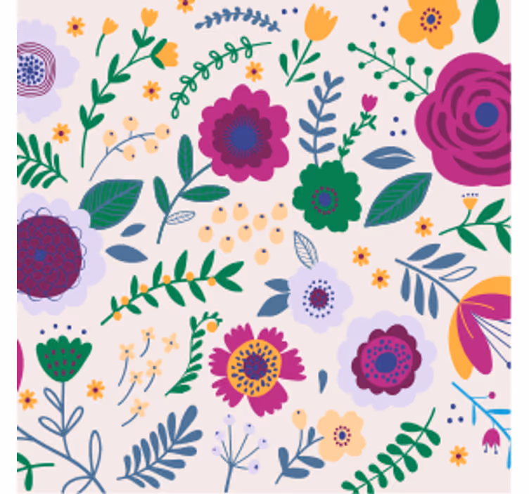 Fargerik blomsterkomposisjon underlag nerdete - Tenstickers