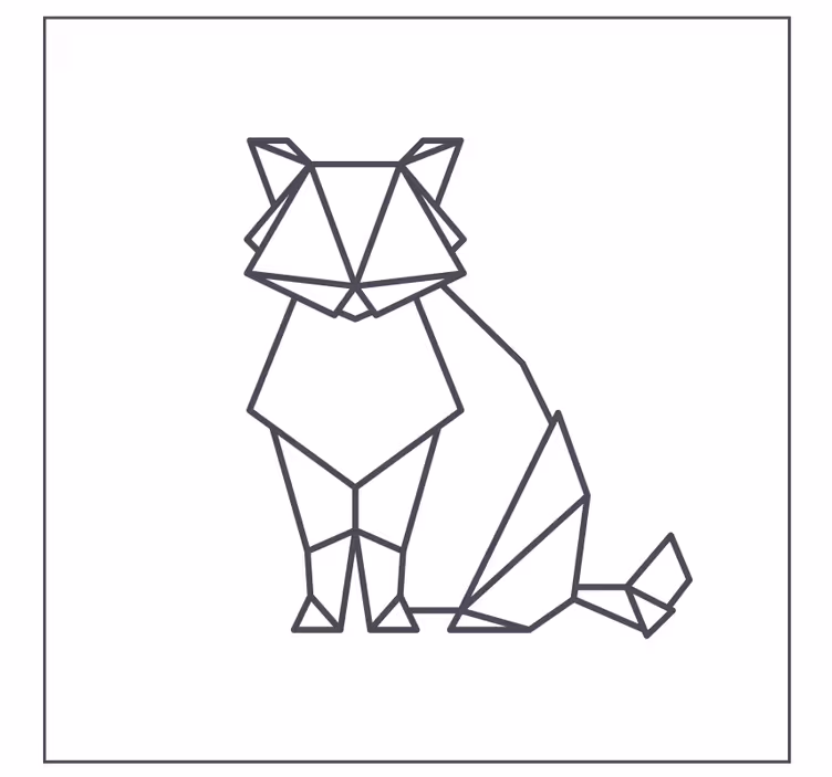 Underlag nerdete geometrisk katt figur - Tenstickers
