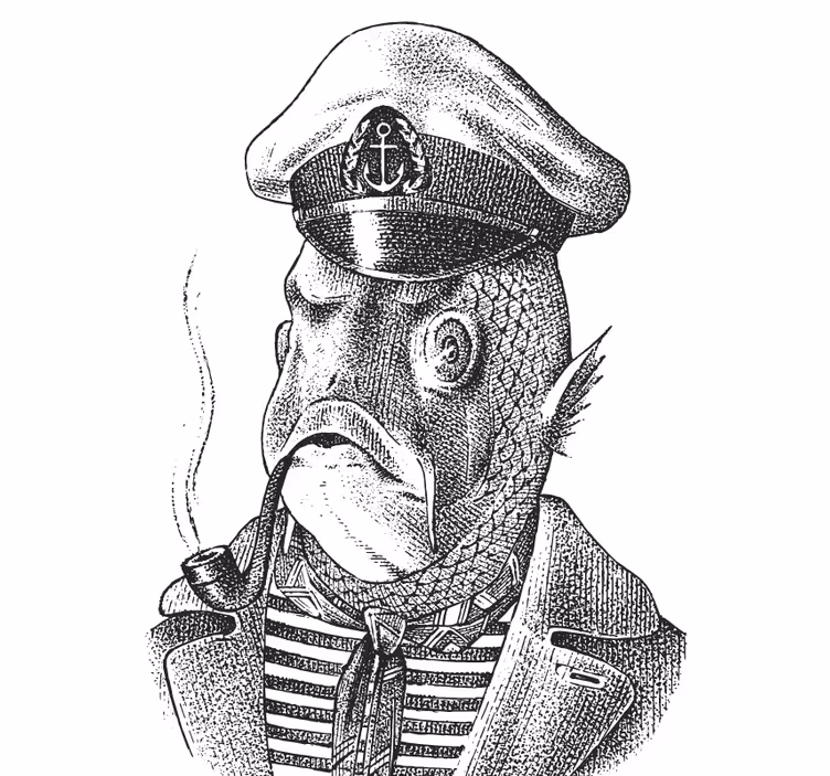 Captain fish karakter underlag nerdete - Tenstickers