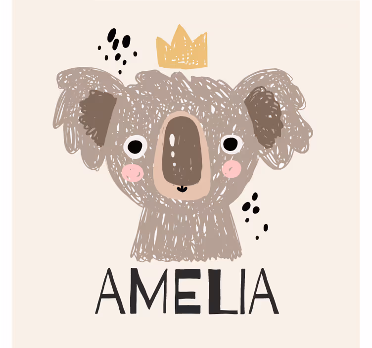 Koala og personlig tekst underlag tilpasset - Tenstickers