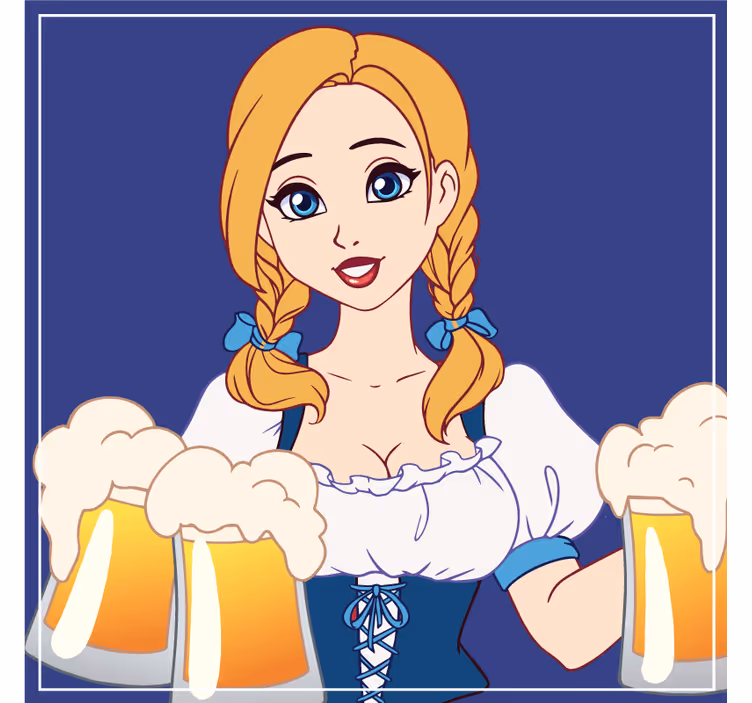 Underlag øl glad bartender illustrasjon - Tenstickers