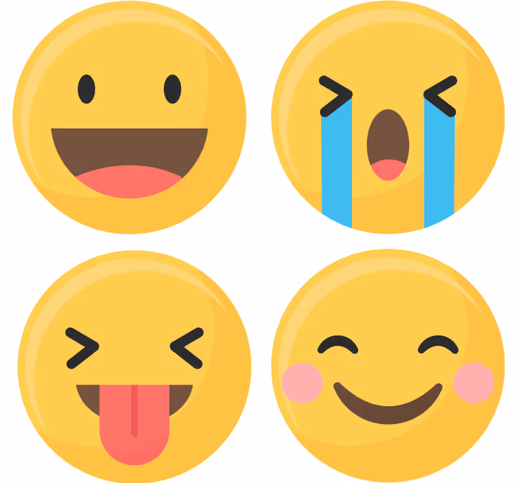 Sosiale medier emoji underlag nerdete - Tenstickers