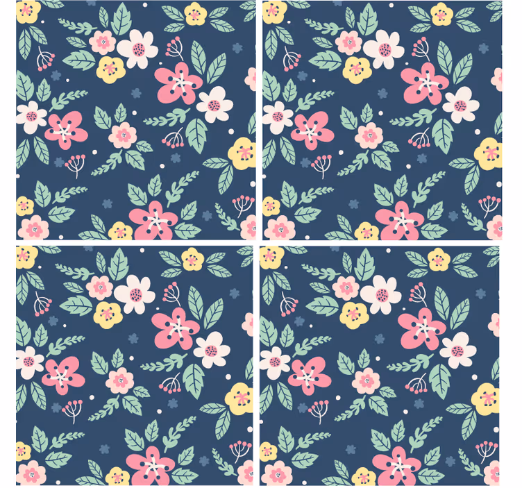 Underlag moderne med blomstermønster - Tenstickers