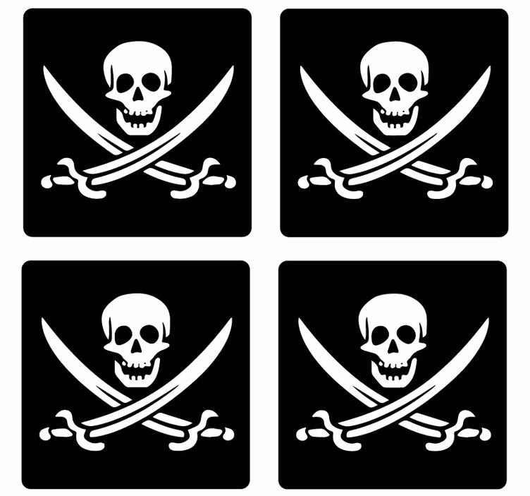 Pirat jolly roger underlag nerdete - Tenstickers