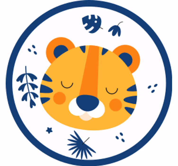 Søtt tigeransikt underlag nerdete - Tenstickers