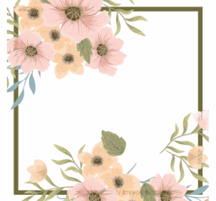 Underlag moderne blomsterkant ramme - Tenstickers