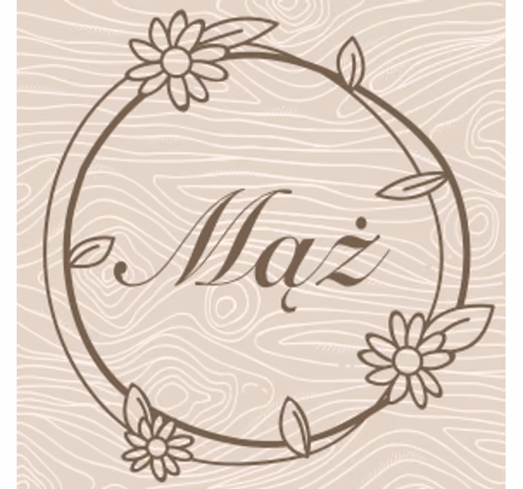Underlag tilpasset blomsterbilde monogram - Tenstickers