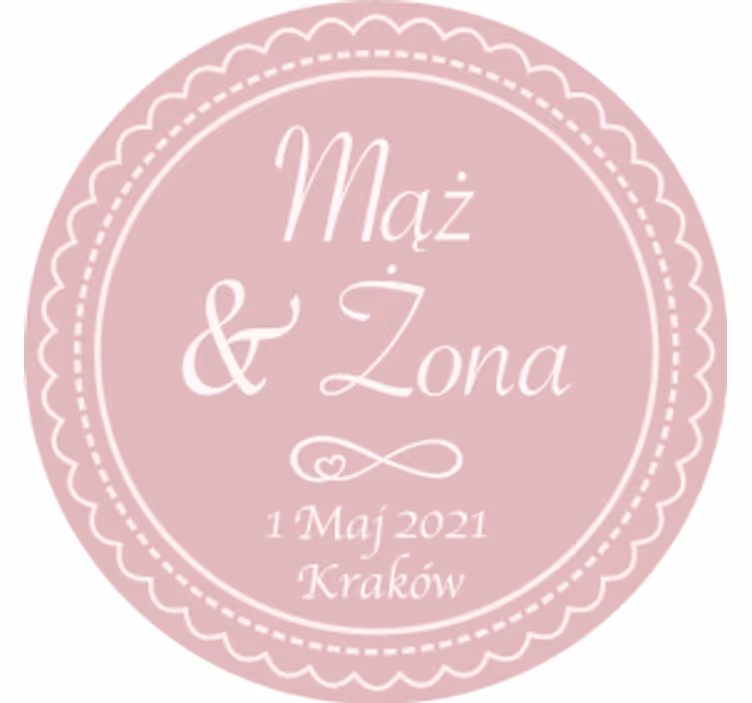 Elegant rosa sirkeldesign underlag bryllup - Tenstickers