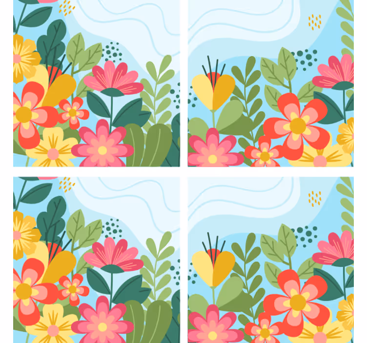 Moderne underlag livlig blomst komposisjon - Tenstickers