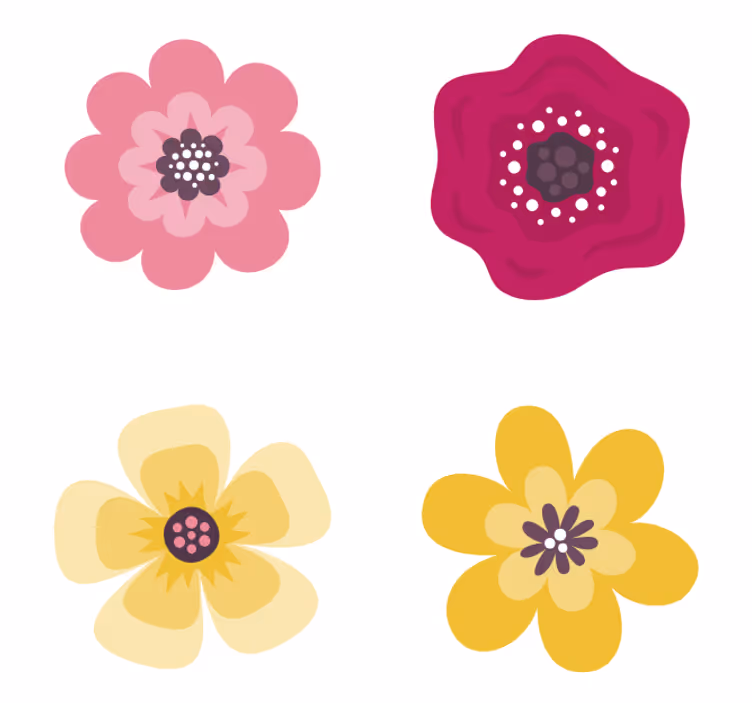 Vibrante blomsterdesign underlag nerdete - Tenstickers
