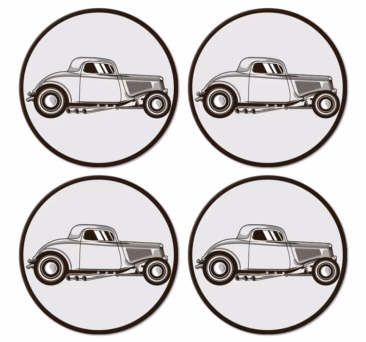 Underlag nerdete klassisk bilsilhuett - Tenstickers