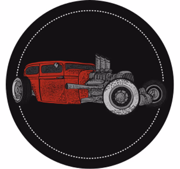 Vintage underlag klassisk hot rod illustrasjon - Tenstickers