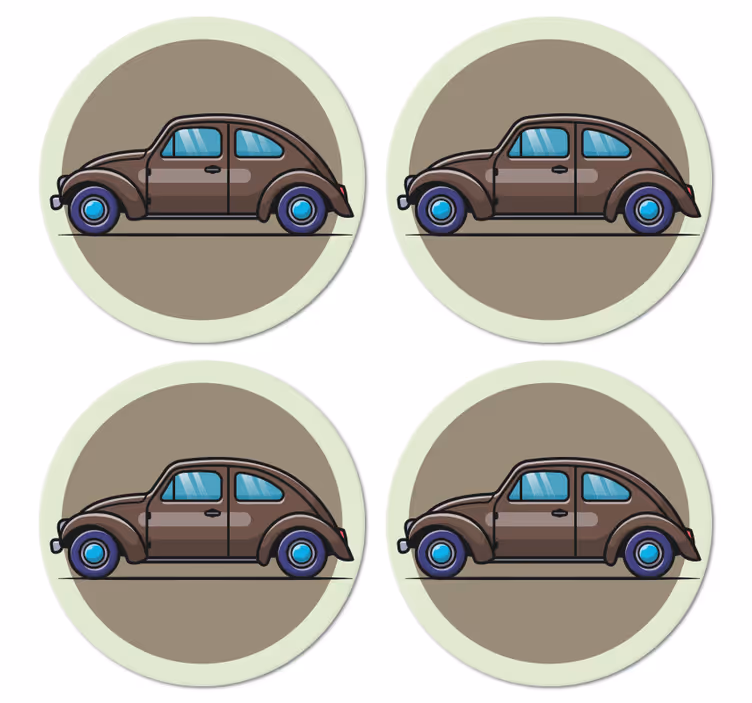 Bil tegneserie bil vintage underlag - Tenstickers