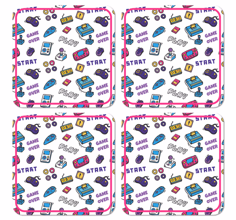 Retro spill over symboler underlag nerdete - Tenstickers