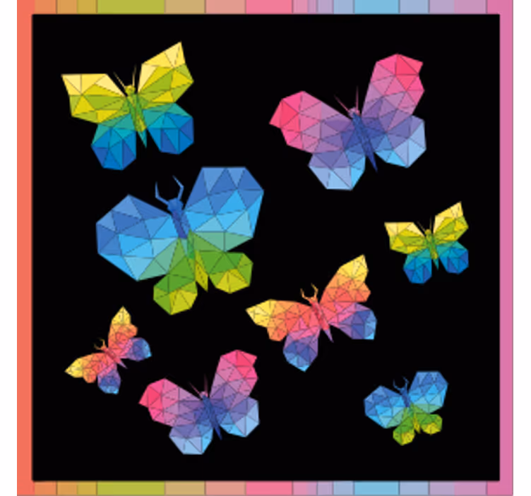 Underlag nerdete fargerike geometriske sommerfugler - Tenstickers