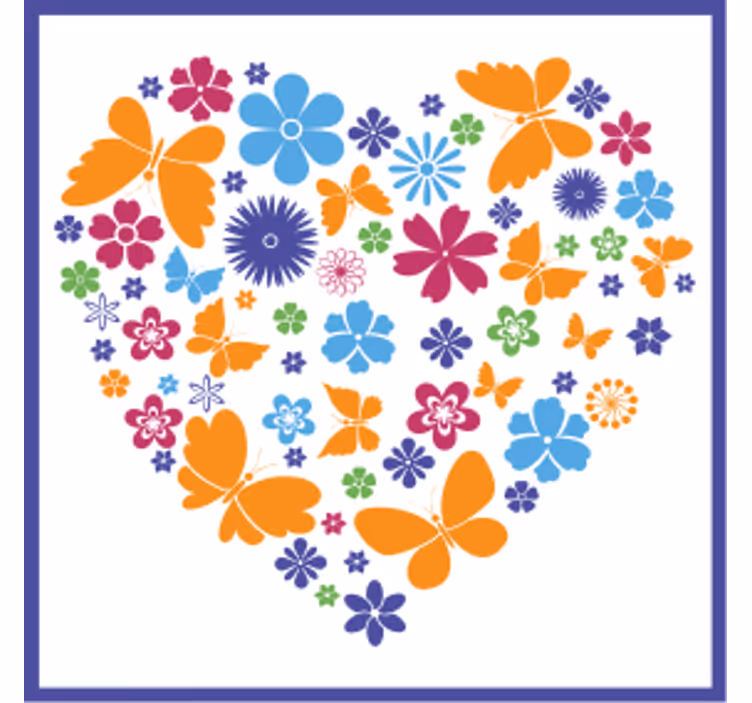 Underlag moderne blomsterhjertearrangement - Tenstickers
