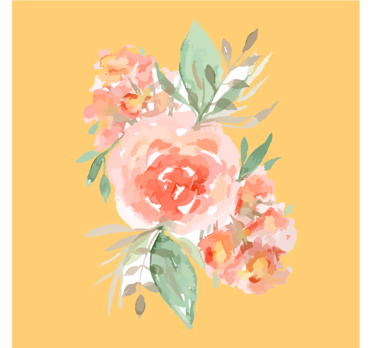 Moderne underlag blomster akvarell bukett - Tenstickers
