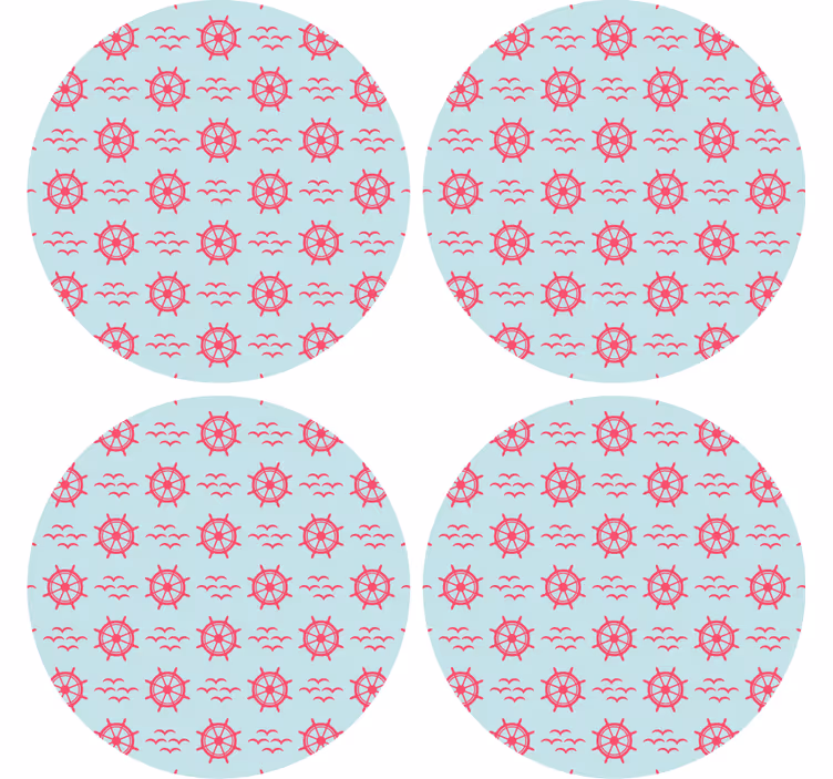 Underlag nerdete maritimt hjulmønster - Tenstickers