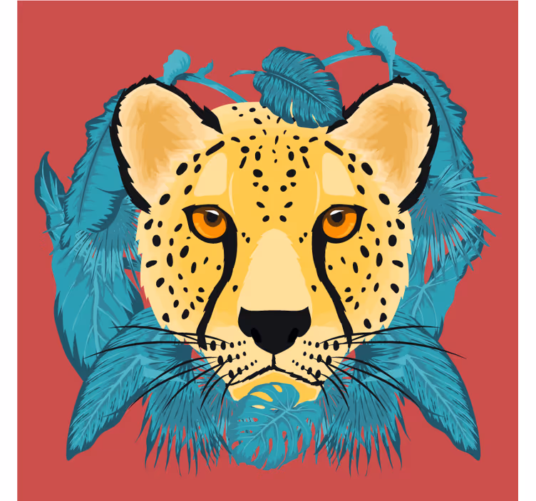 Underlag nerdete stilisert leopardillustrasjon - Tenstickers