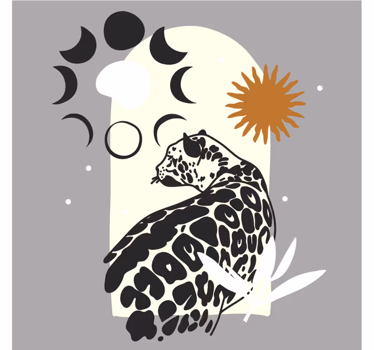 Elegant leopard silhuett underlag nerdete - Tenstickers